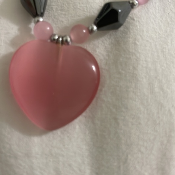 Chic opal heart necklace pink heart - Picture 5 of 5